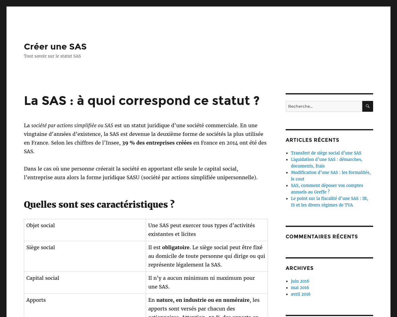 Entreprendre de créer une SAS